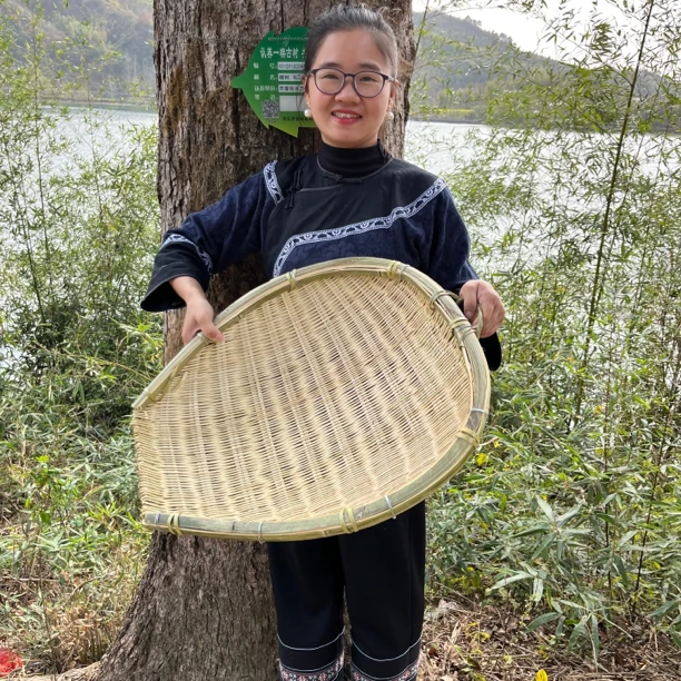 福利款青皮竹筲箕长57洗菜沥水装包子馒头家用特色簸编织竹编果篮