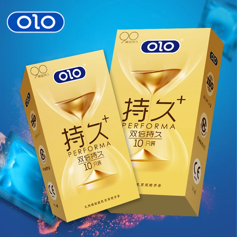 OLO持久延时安全套玻尿酸水润润滑螺纹天然橡胶胶乳男用避孕套