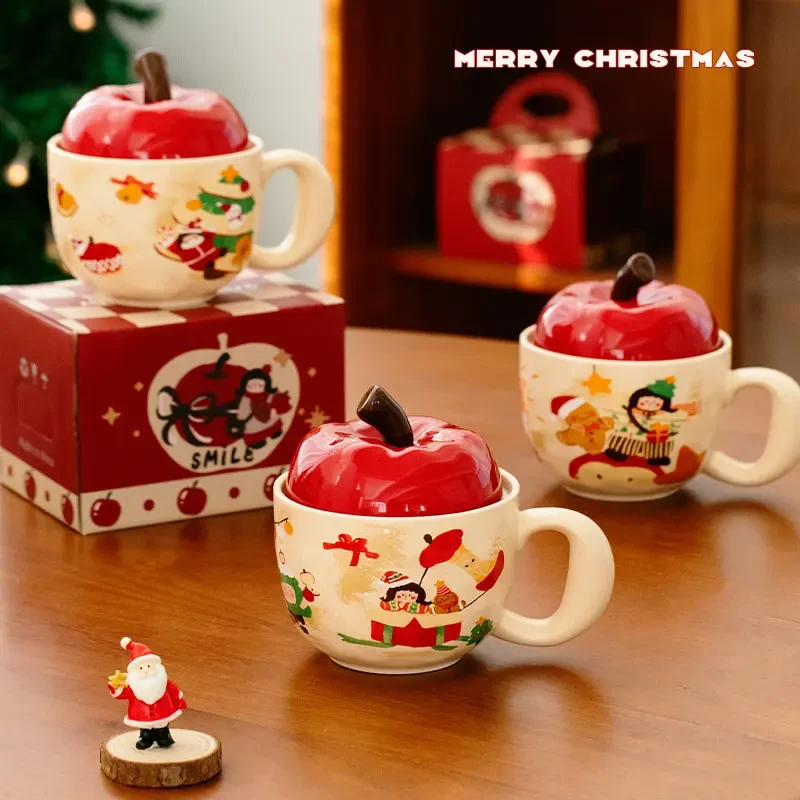 可爱圣诞节礼物陶瓷马克杯伴手礼情侣水杯宿舍用早餐