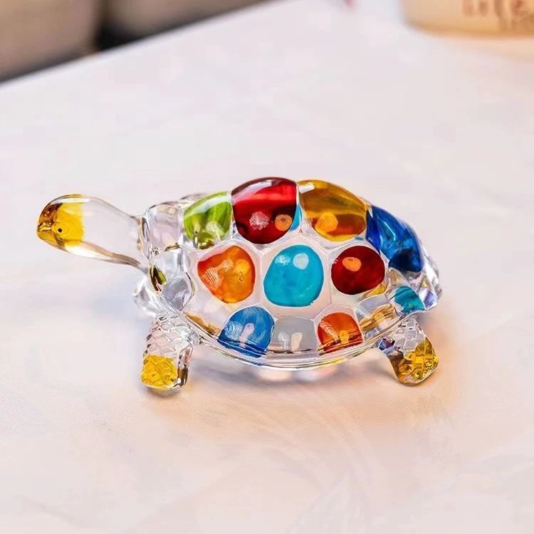 彩色单支小号乌龟摆件家用创意个性家居装饰品人工彩绘