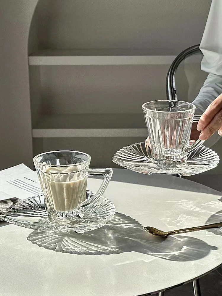 买一送一ins风三角咖啡杯碟下午茶奢华奶茶杯茶杯杯子