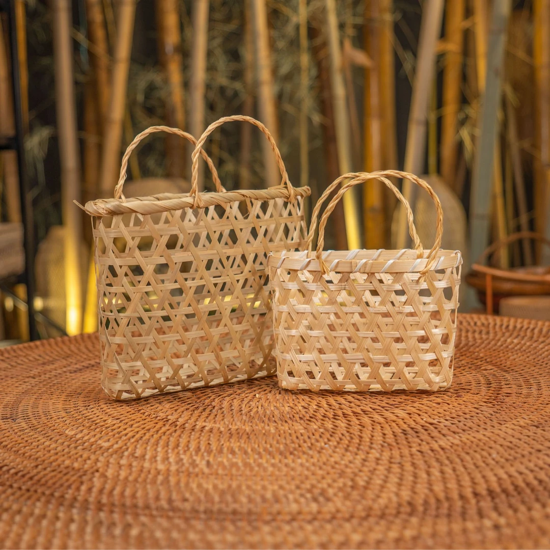 山野纯手工竹编小篮子