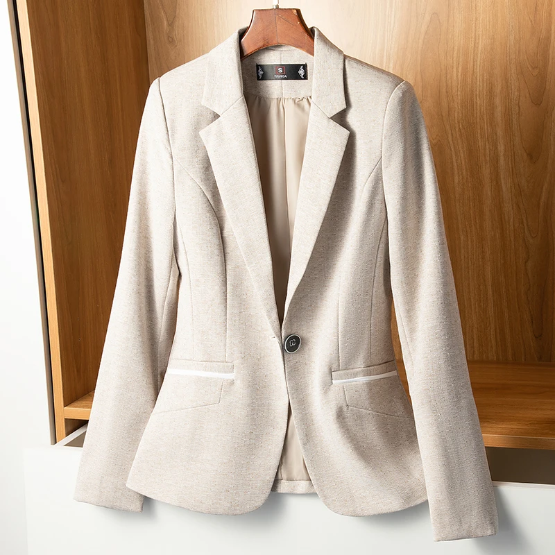 西装外套女春秋2025新款时尚修身百搭显瘦短款韩版小个子休闲上衣