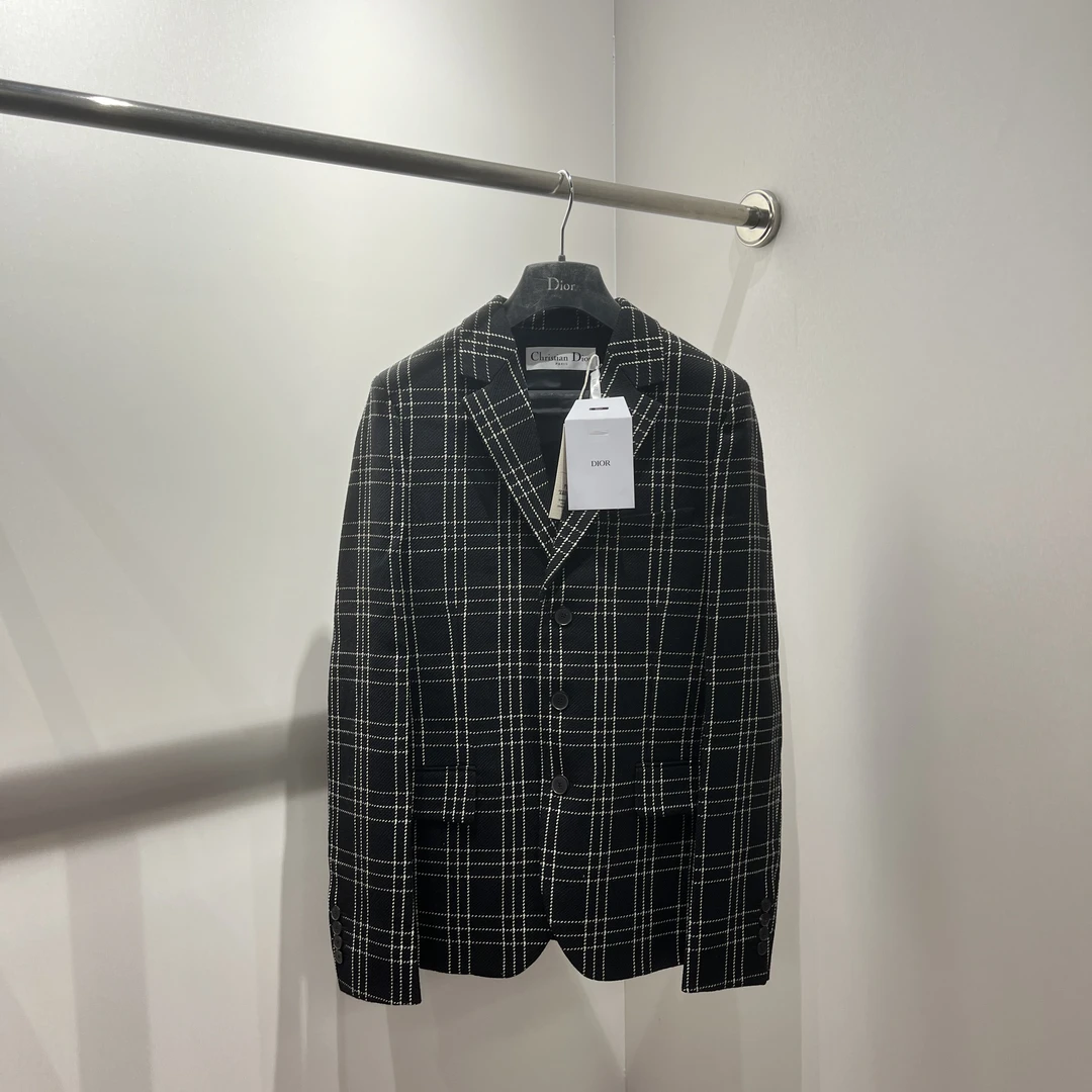 Q001/准新带吊Dior迪奥格纹单排扣西服外套 40码 公价2.8w