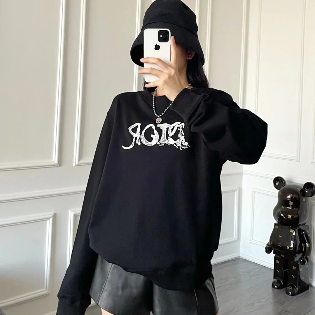 Dior/迪奥 el113 99新 fw21 微标logo刺绣套头卫衣 s码 公价1w