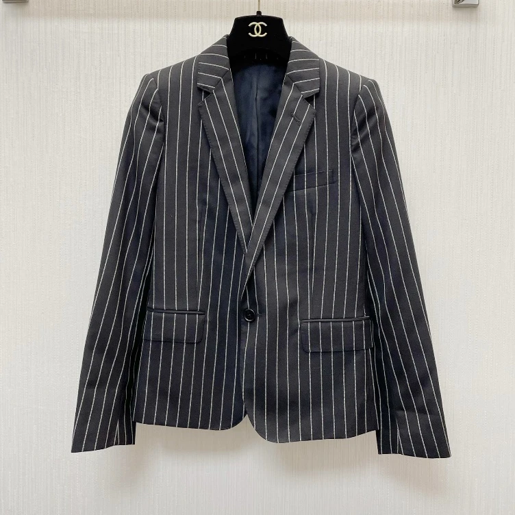 CELINE/赛琳 md91 99新 FW23 拼色条纹单排扣西装 34码 公价1.2w
