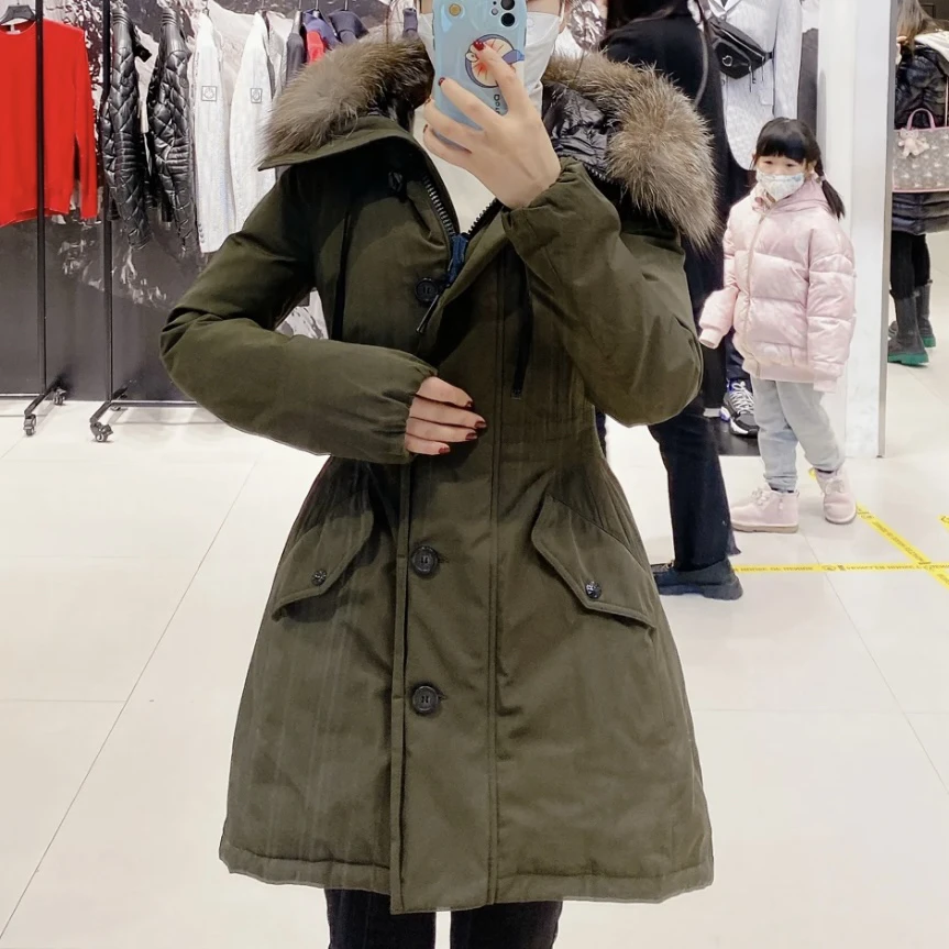 Moncler/蒙口 wh17 99新 袖标logo毛领羽绒棉服 1码 公价1.2w