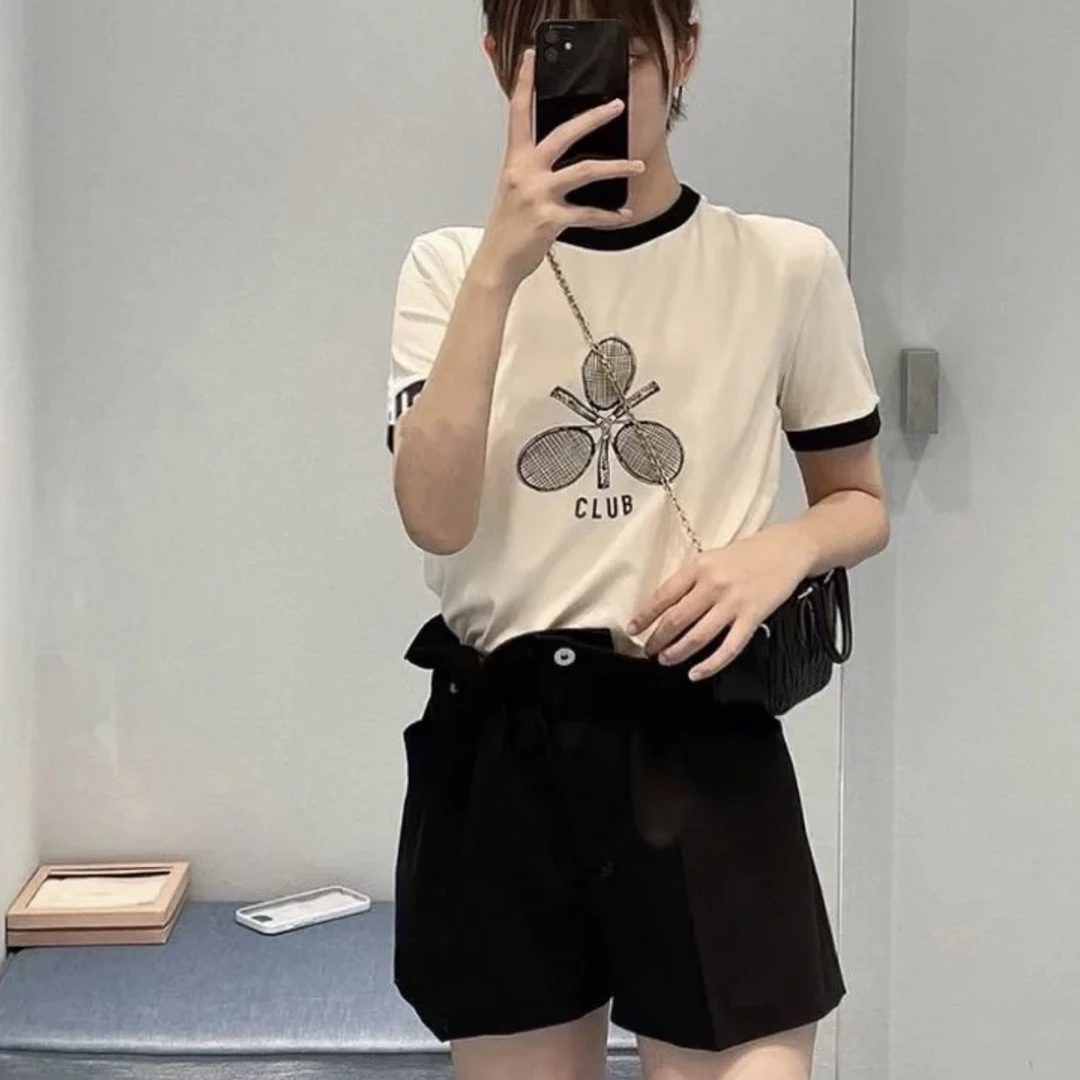 3f027/准新带吊MiuMiu缪缪SS23标语字母花苞短裤 36码 公价1.2w