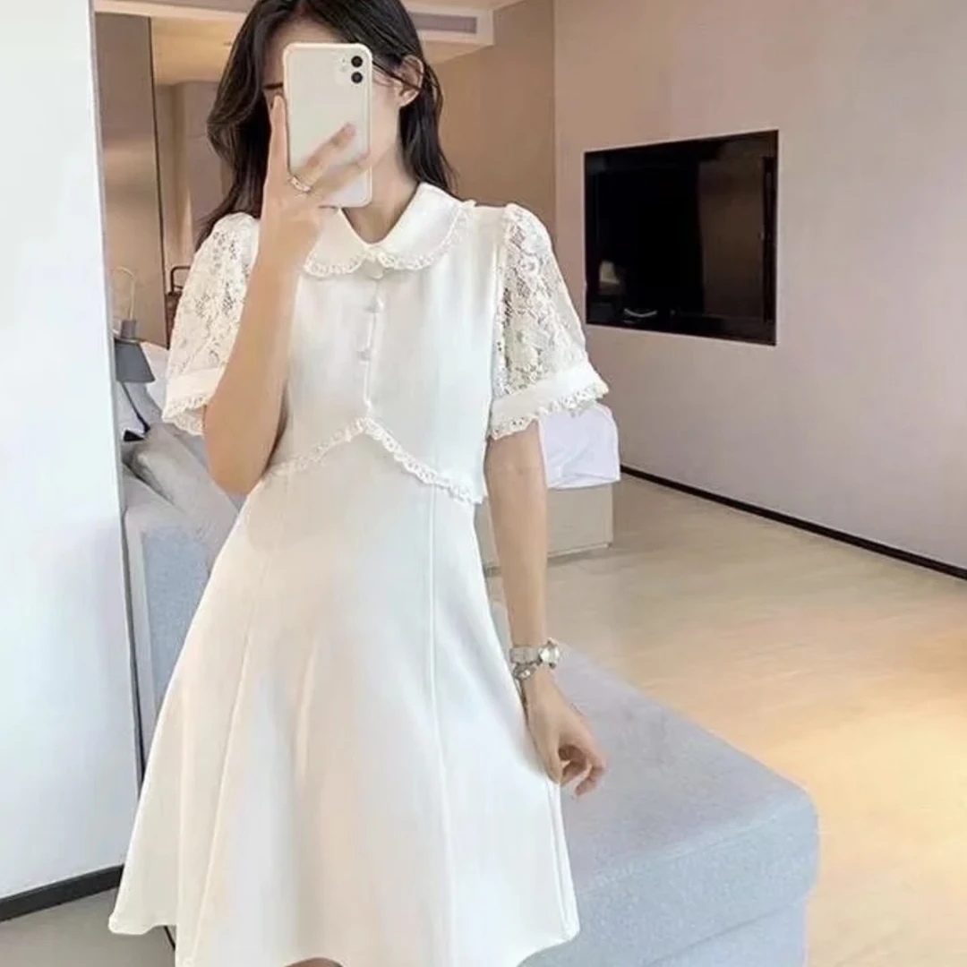 miumiu/缪缪 dl181 99新 纯色高腰连衣裙 M码 公价8k