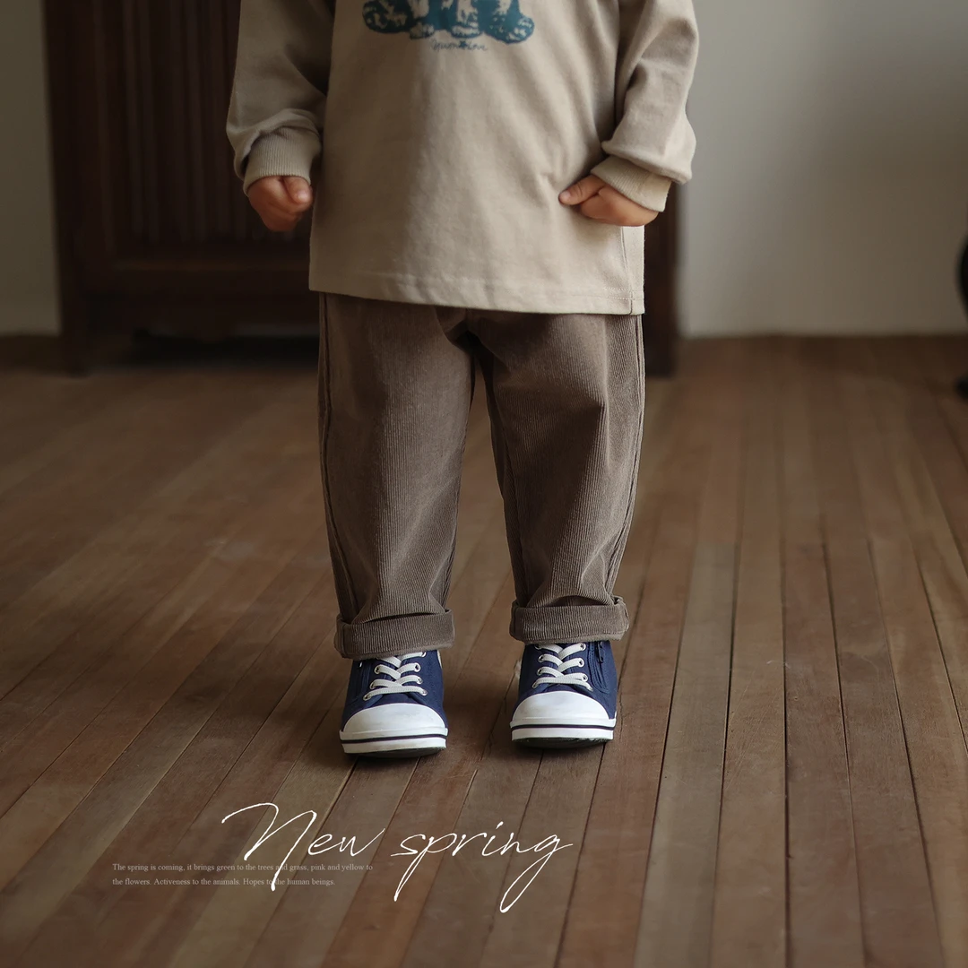 2023春季小童休闲裤允儿妈婴童帅气灯芯绒长裤宝宝时尚洋气裤子