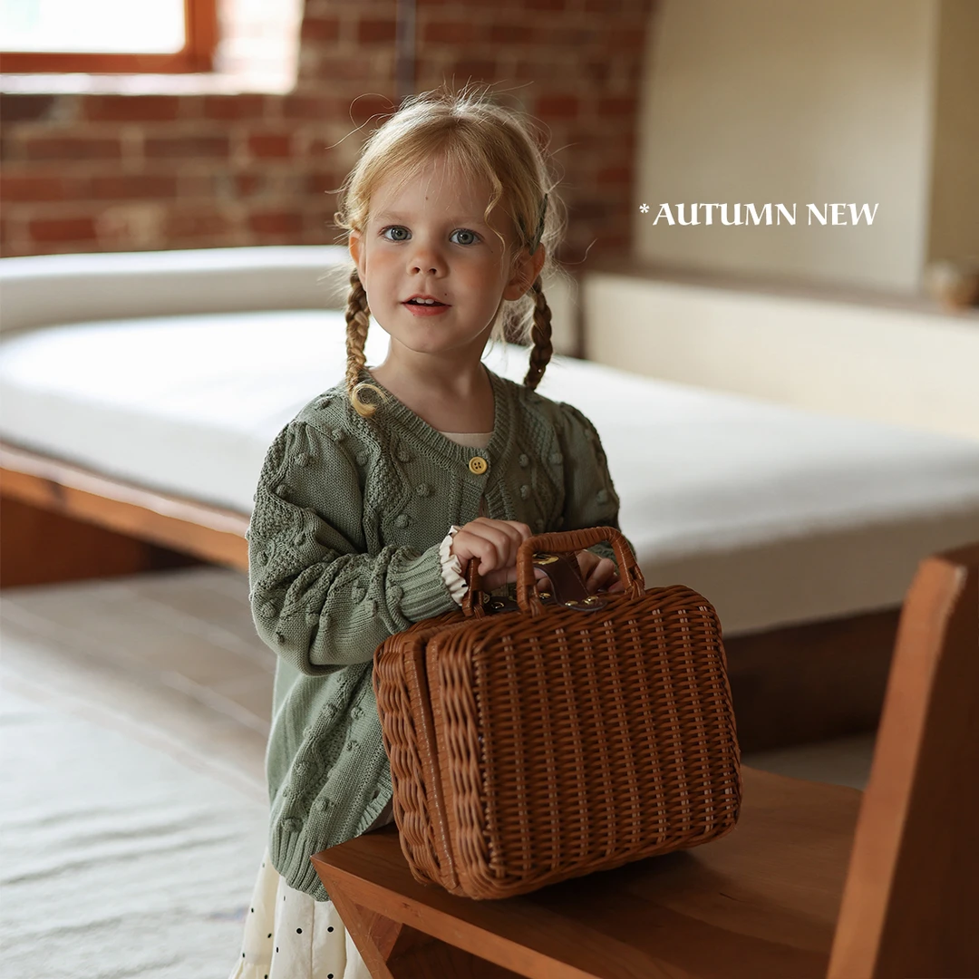 允儿妈女童气质显白针织开衫 宝宝春秋毛衣外套