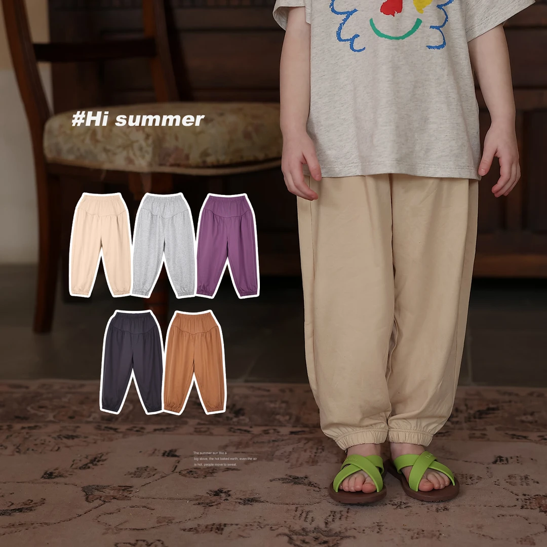 幼儿园宝宝薄款防蚊裤允儿妈女童夏季时尚经典休闲裤儿童裤子潮