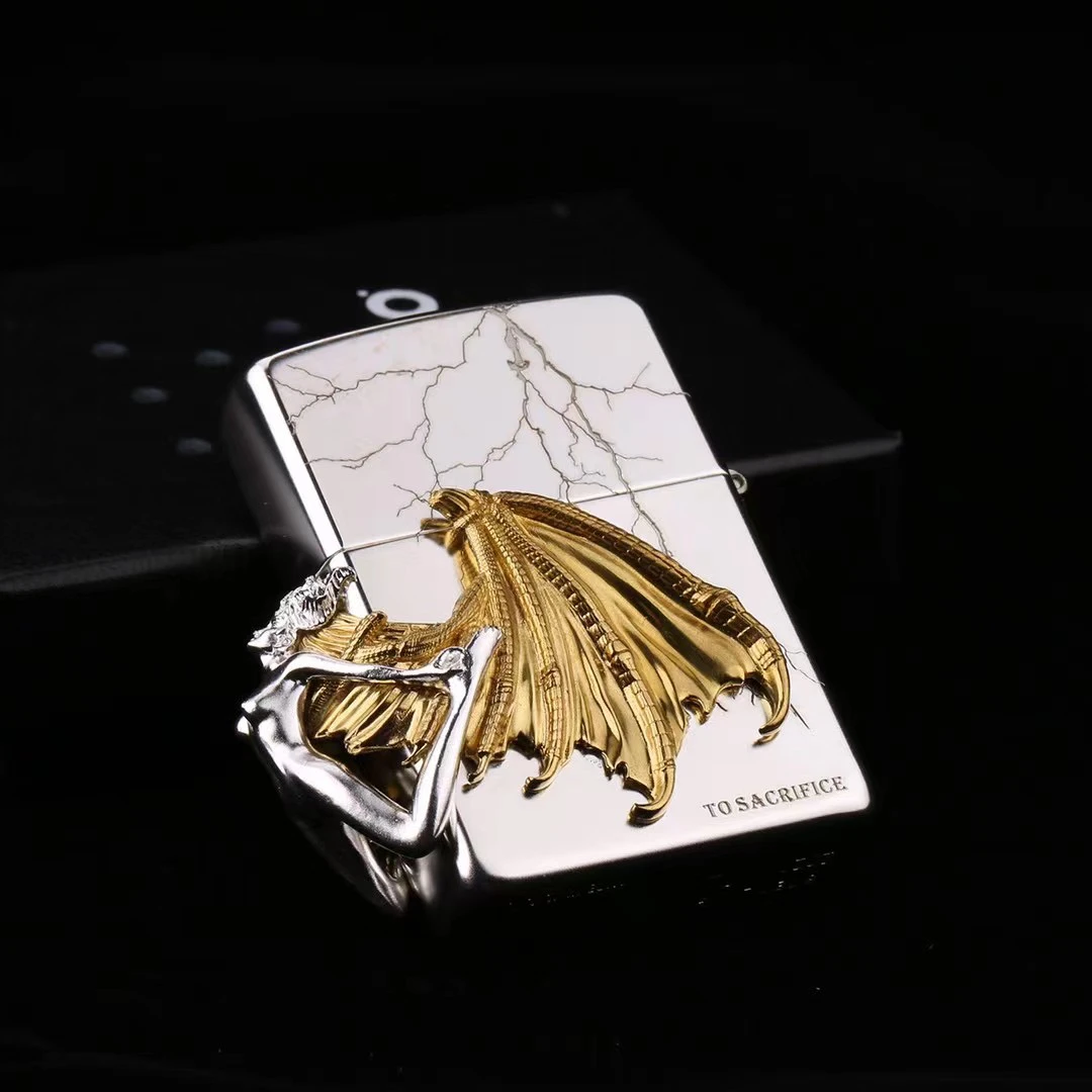 去造出品 去造纯银献祭纯银常规底板纯银女神黄铜翅膀三面贴章