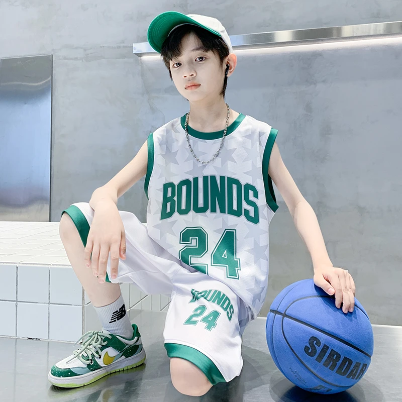 男童夏装篮球服套装儿童透气速干球衣中大童男孩夏季运动球服24号