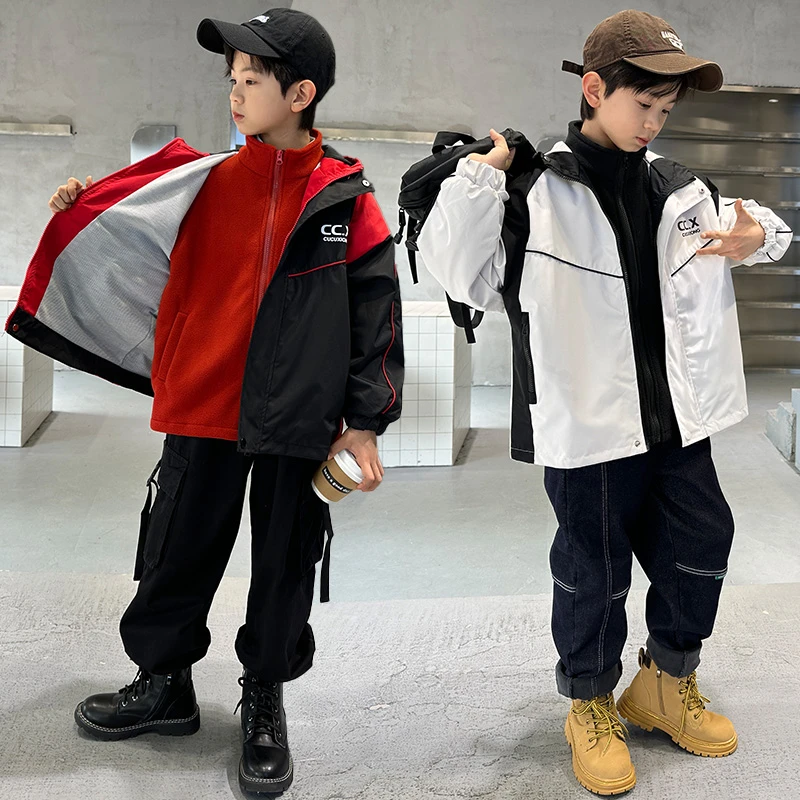 男童中大童2025春秋季新款三合一童装冲锋衣防风休闲时尚童装外套