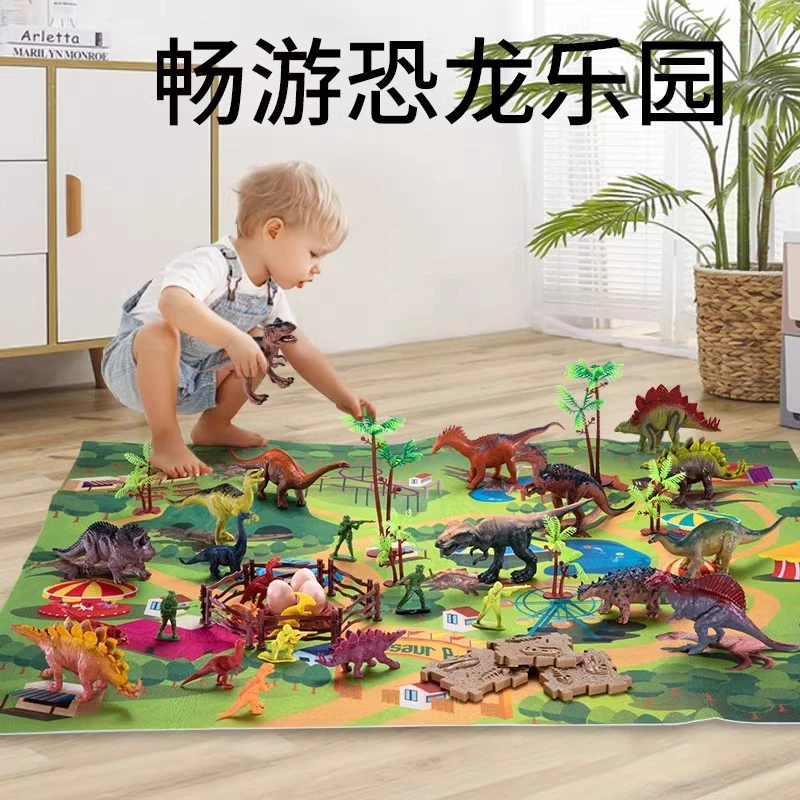 儿童仿真农场动物野生动物乐园真场景早教宝宝认知模型玩具全套装