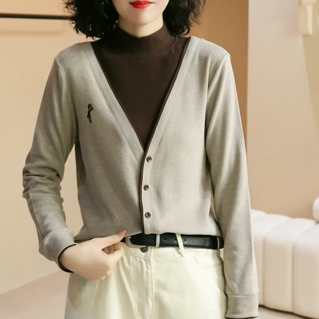 2024秋冬季保暖长袖上衣新品洋气百搭时尚简约衣服打底衫