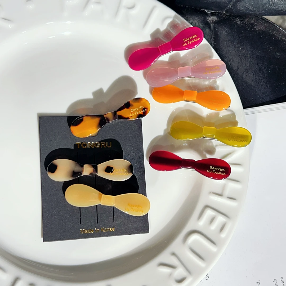 韩国进口一对卖醋酸小鸭嘴边夹儿童时尚可爱成人蝴蝶结百搭边夹女