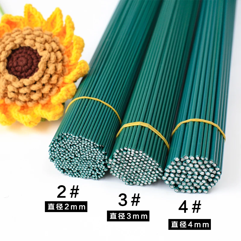 3号4号包胶花杆特大向日葵玫瑰花铁杆60cm80cm长杆手工花朵材料