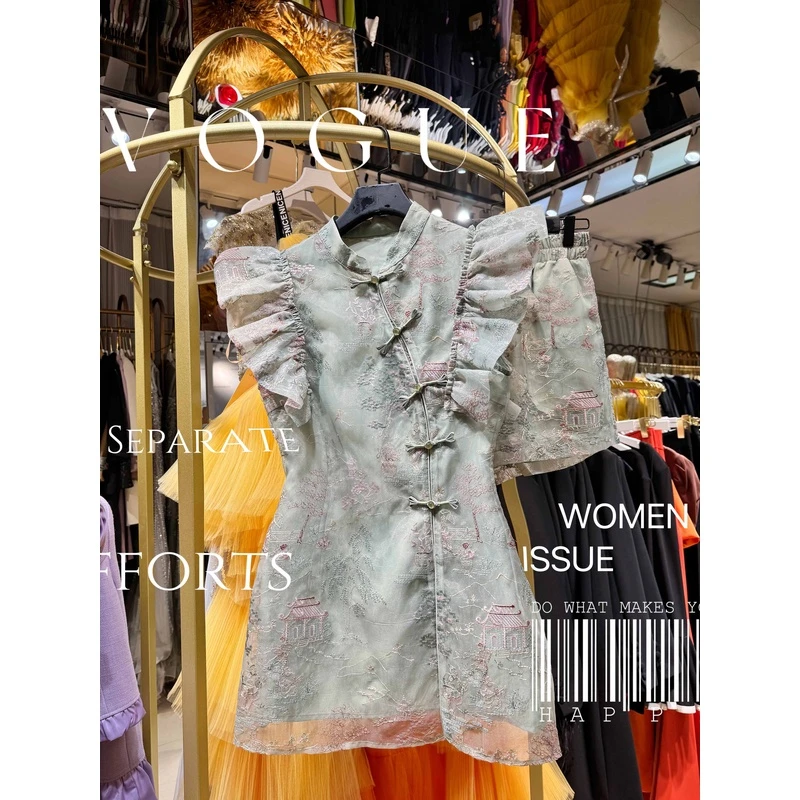 【星姐推荐】星原创高级定制【蔷薇时光】设计师夏季轻奢名媛国风套装