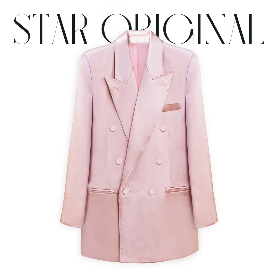 【星姐推荐】星原创高级定制【粉色樱花】设计师款百搭轻奢西服外套