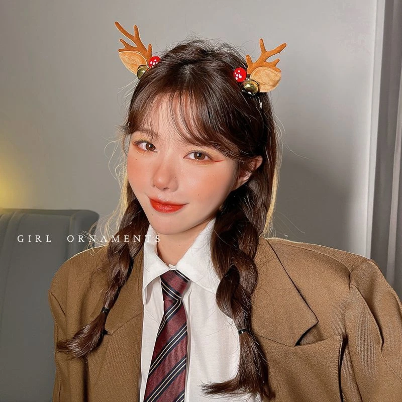 森系甜美可爱发箍圣诞节头饰拍照超美发饰发箍毛绒鹿角超萌款式多