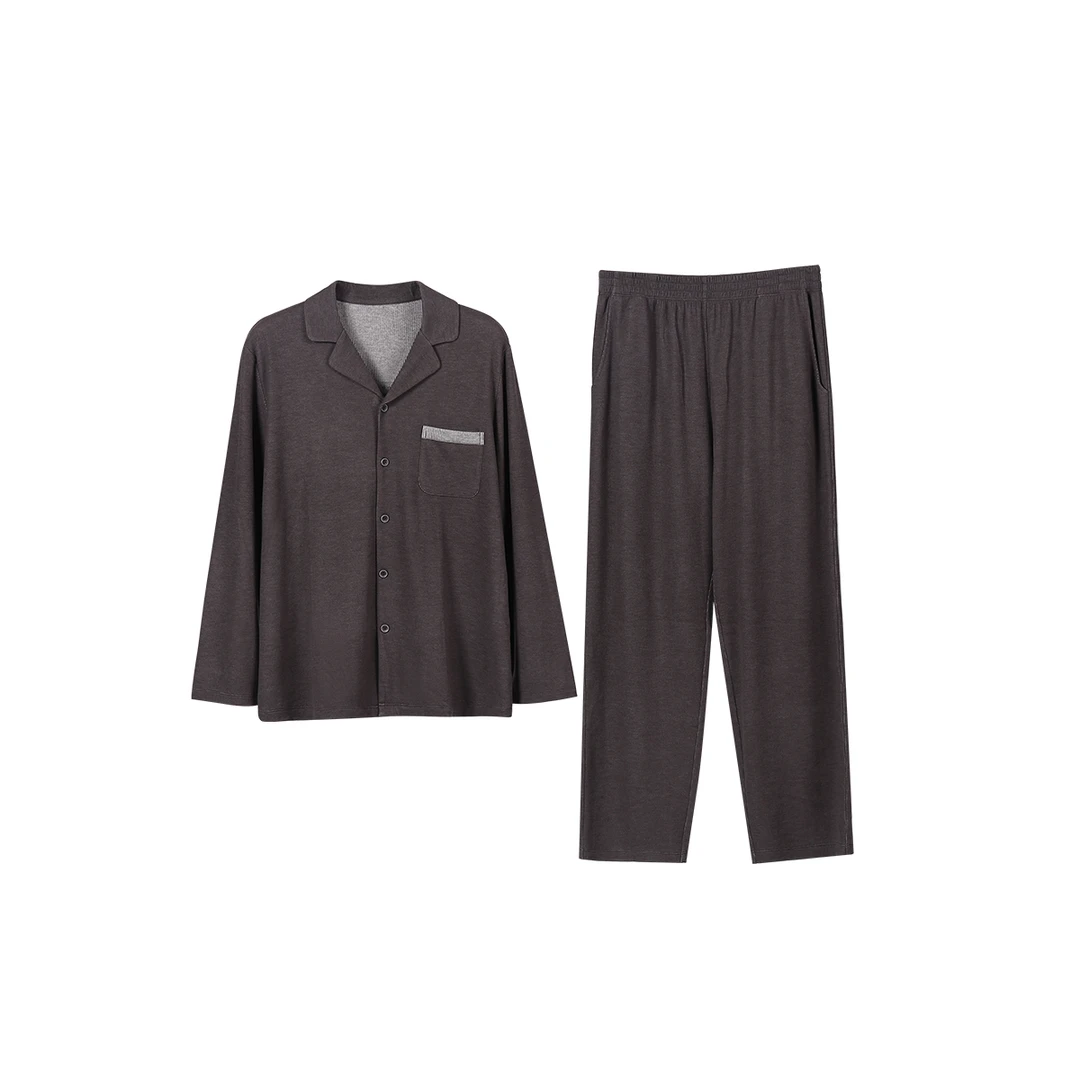 【靠谱之光】炫彩双面暖条绅士男居家套241773