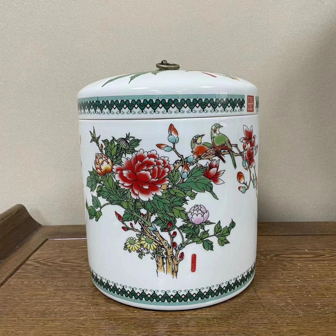 鸟语花香粉彩米缸