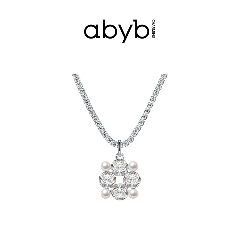铜合金合成锆石项链 abybcharming 璀璨项链女珠光系列高级项链XG