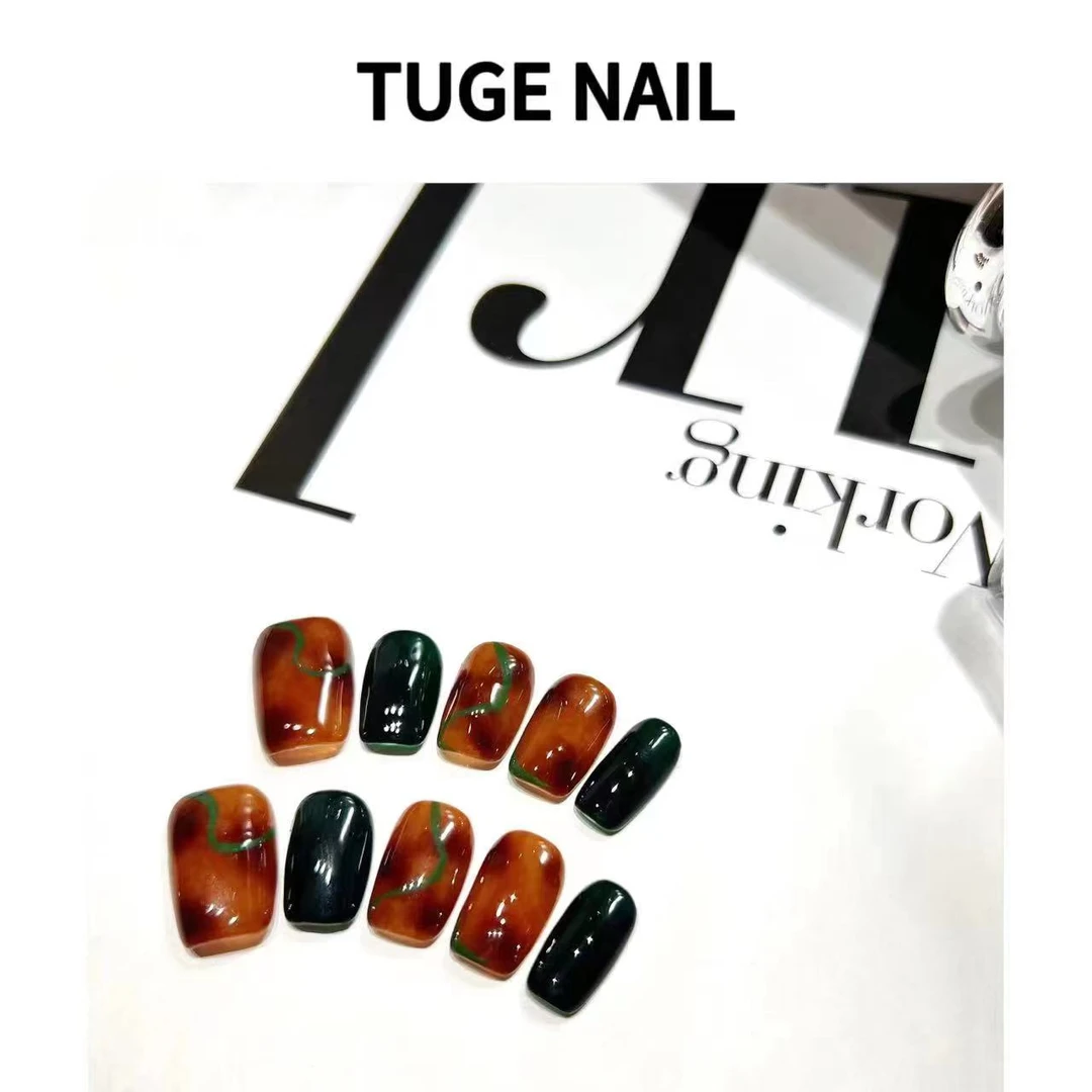 TugeNail 线条琥珀2023秋冬高级复古极简小众设计师美甲TGS230050