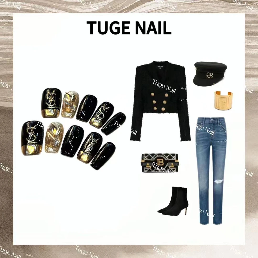 TugeNail“杨树林”2023秋冬高级复古极简小众设计师美甲TGS230082