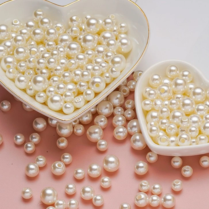 【双11】高亮半孔米白仿珍珠diy手工2号花杆通用单孔仿珍珠饰品配件