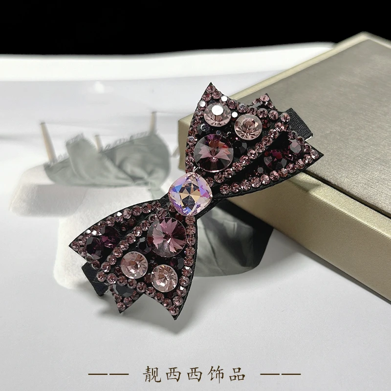 10287 7.5厘米紫色蝴蝶结弹簧夹