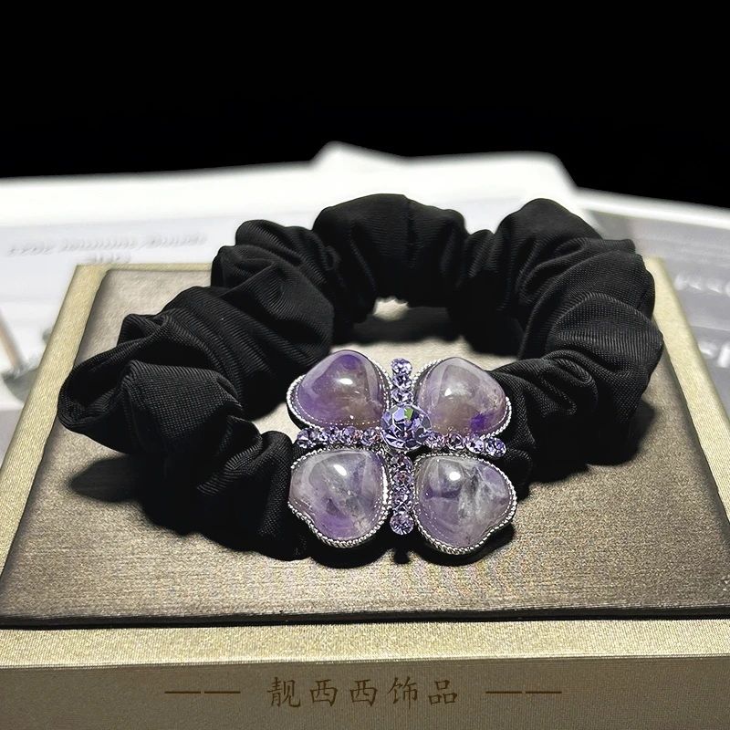 17180紫色爱心花朵气质面膜圈