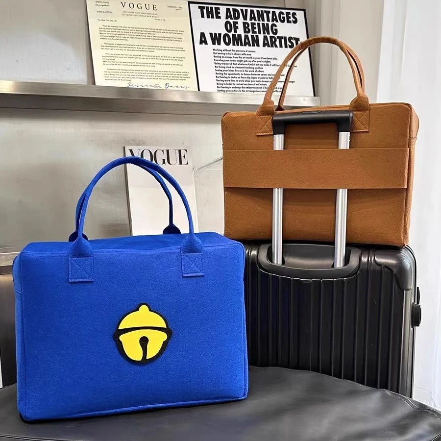 网红时尚可爱毛毡卡通旅行包大容量短途收纳包儿童行李包便携式