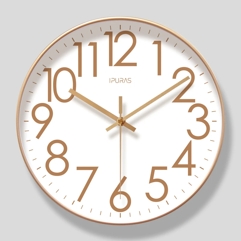 易普拉6515经典挂钟时尚时钟挂表静音扫秒客厅钟表简约北欧石英钟