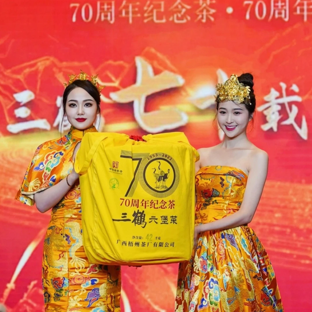 三鹤六堡茶【建厂70周年纪念箩】2019年陈化特级 高山春料