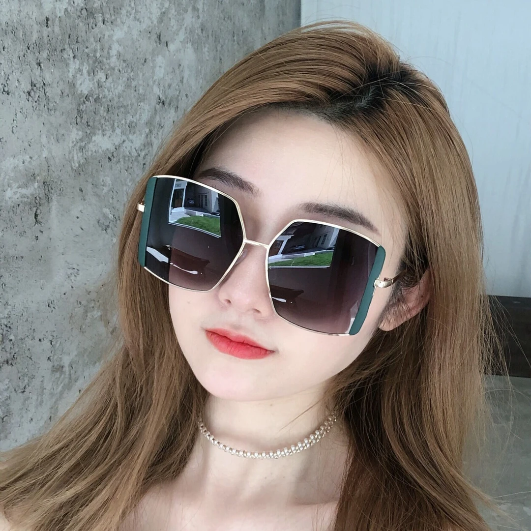 2023韩版新款大框方形潮偏光墨镜遮阳开车驾驶女大脸街拍太阳眼镜
