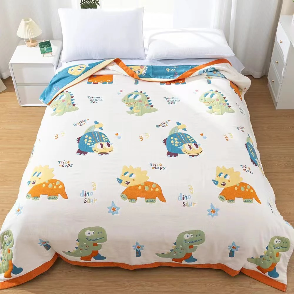 【温暖居家】棉纱面包被200x230cm-特大恐龙