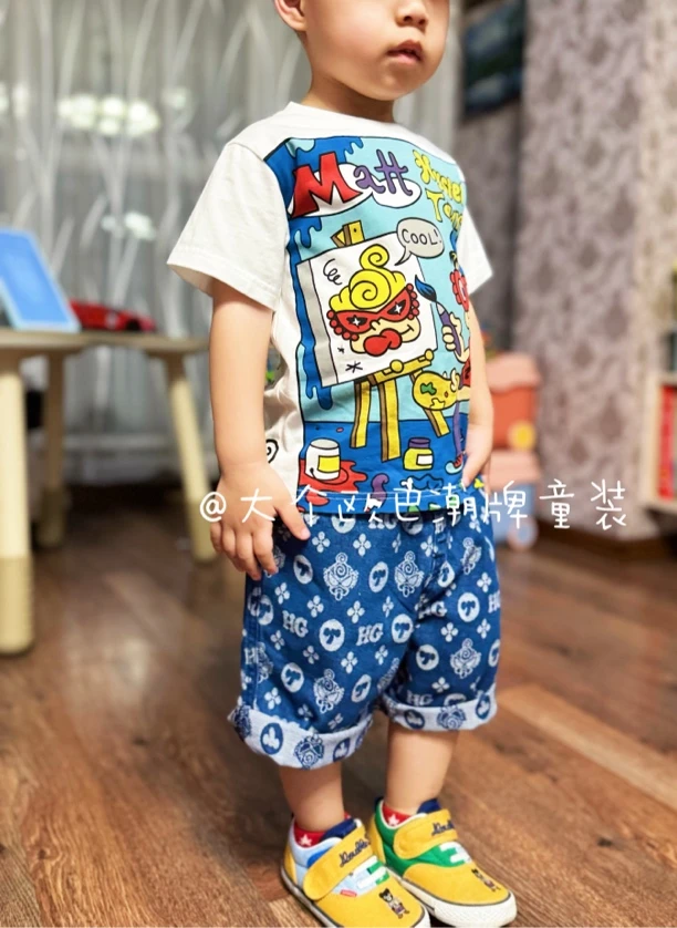 【清仓福利】黑超小画家短袖T恤纯棉水印柔软舒适