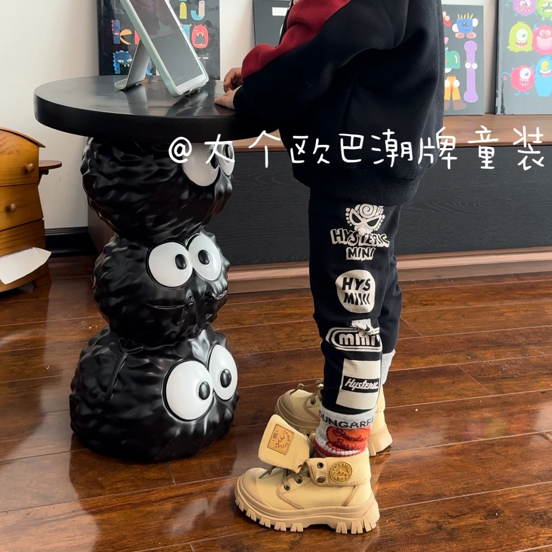 【欧巴家】黑超徽章打底裤儿童打底裤加绒&不加绒