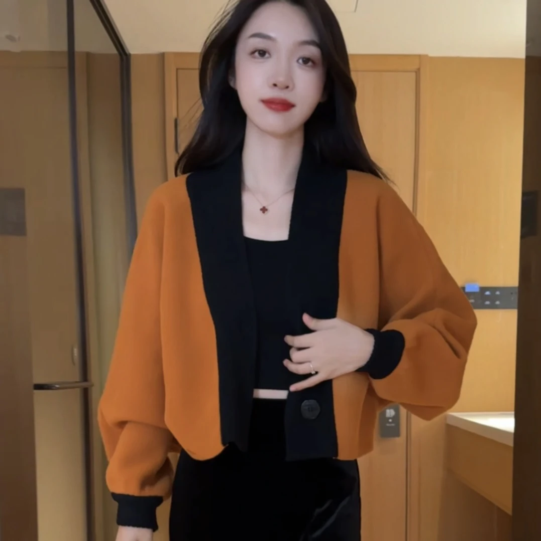 毛针织衫时尚磨毛显瘦宽松秋季落肩袖女早秋设计师设计洋气衣服女