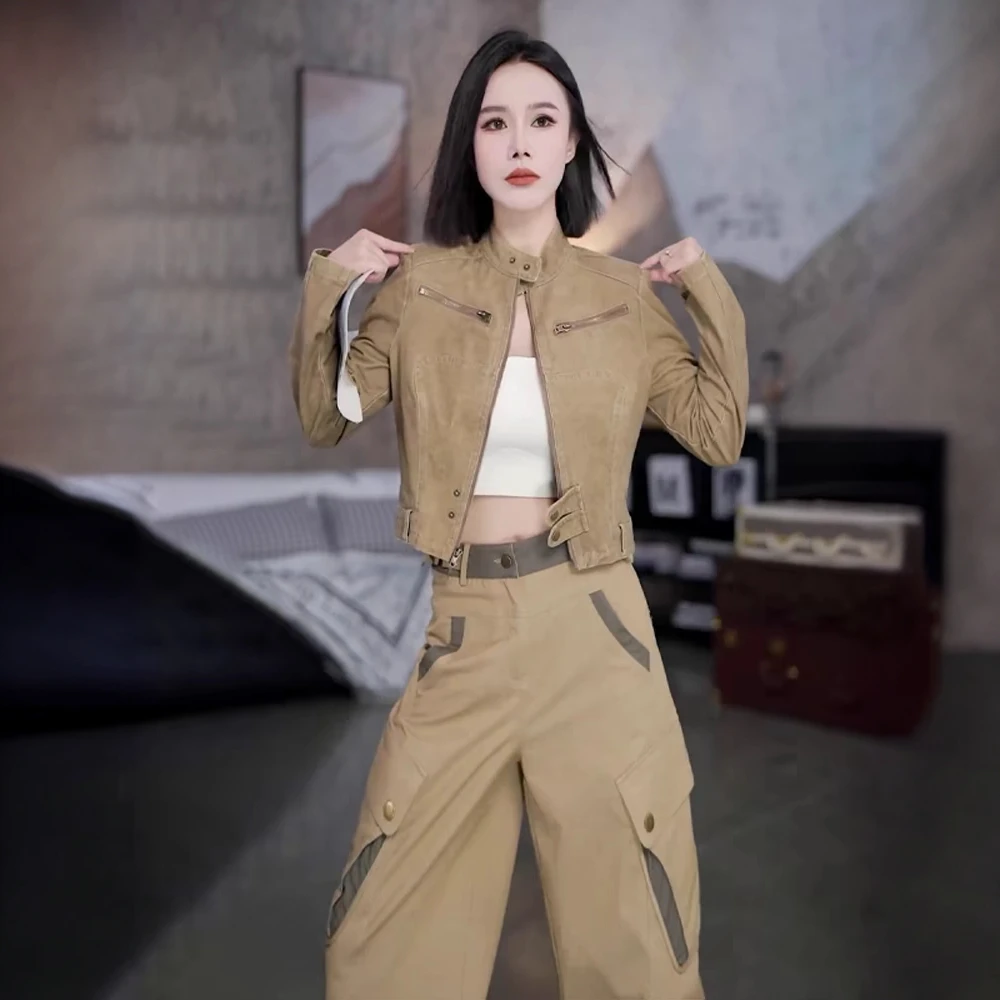 欧货休闲运动套装女春秋2025新款气质减龄设计感高腰阔腿裤两件套