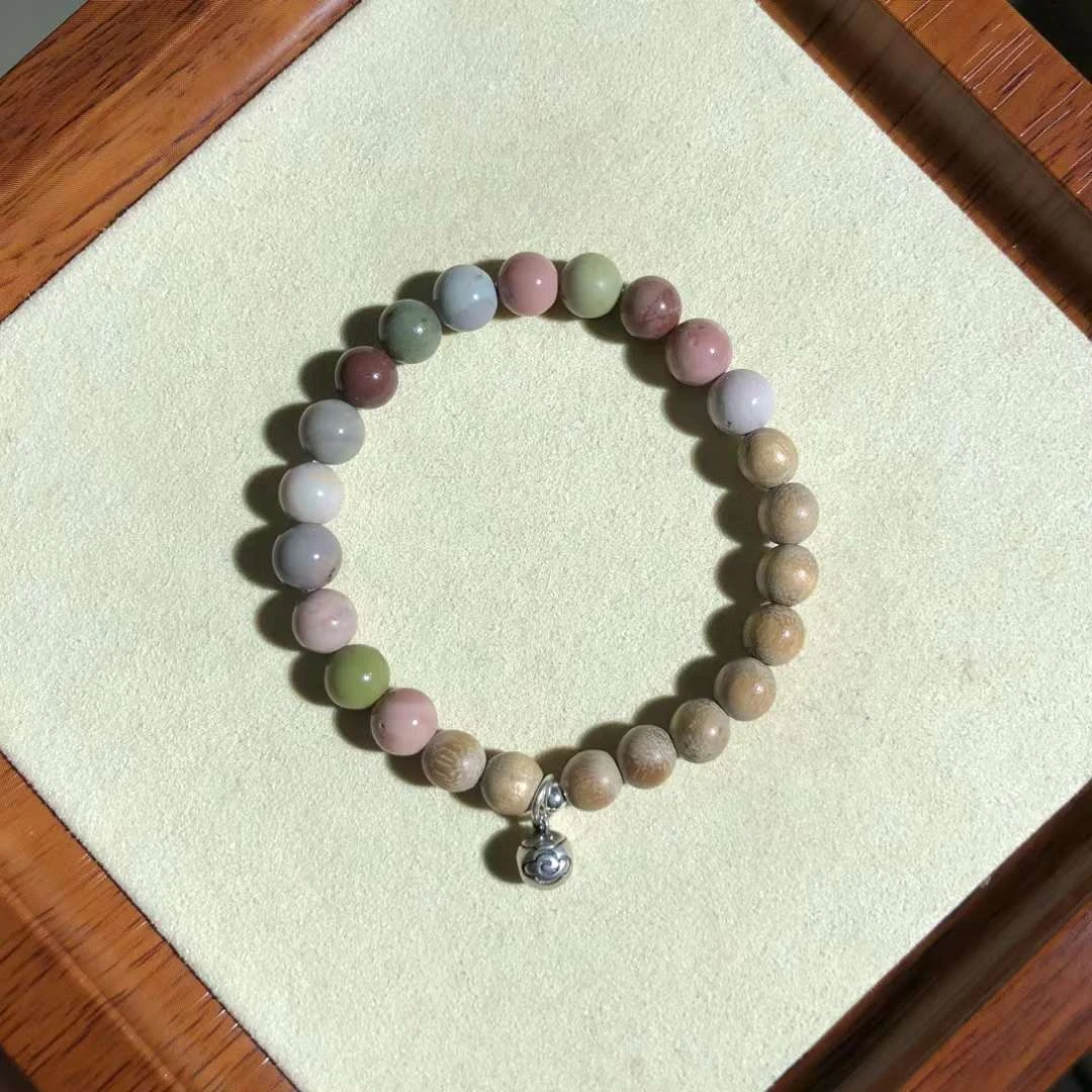 非金属木质手链 原创设计款 阿拉善奶香木双拼创意手串 6mm