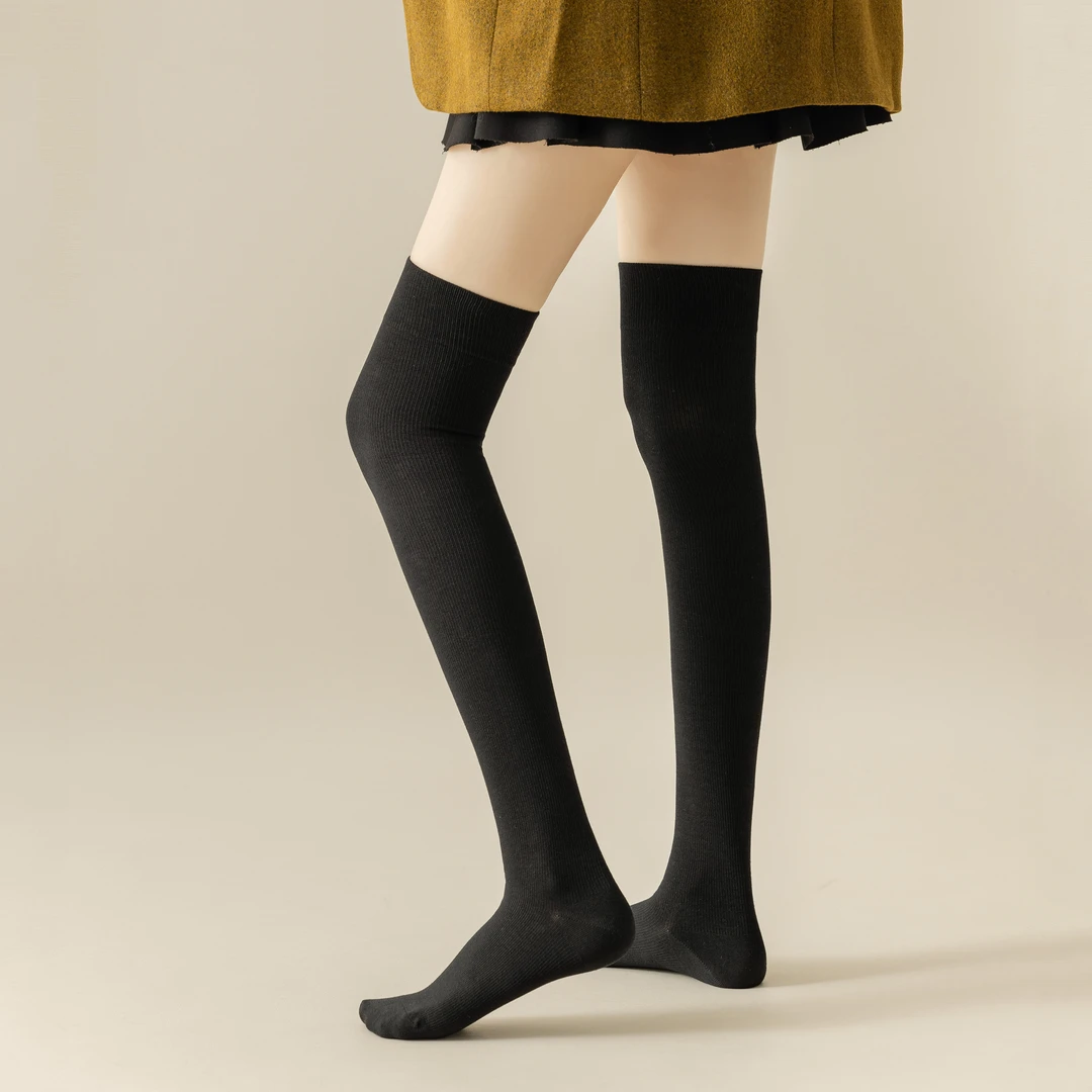 秋冬过膝袜压力袜塑腿袜长筒棉袜女袜子显瘦袜