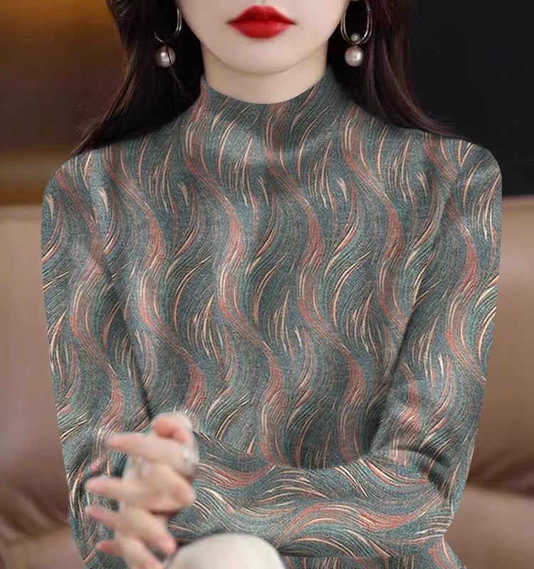 双面德绒保暖t恤圆领打底衫女秋冬外穿内搭磨毛绒时尚百搭妈妈装