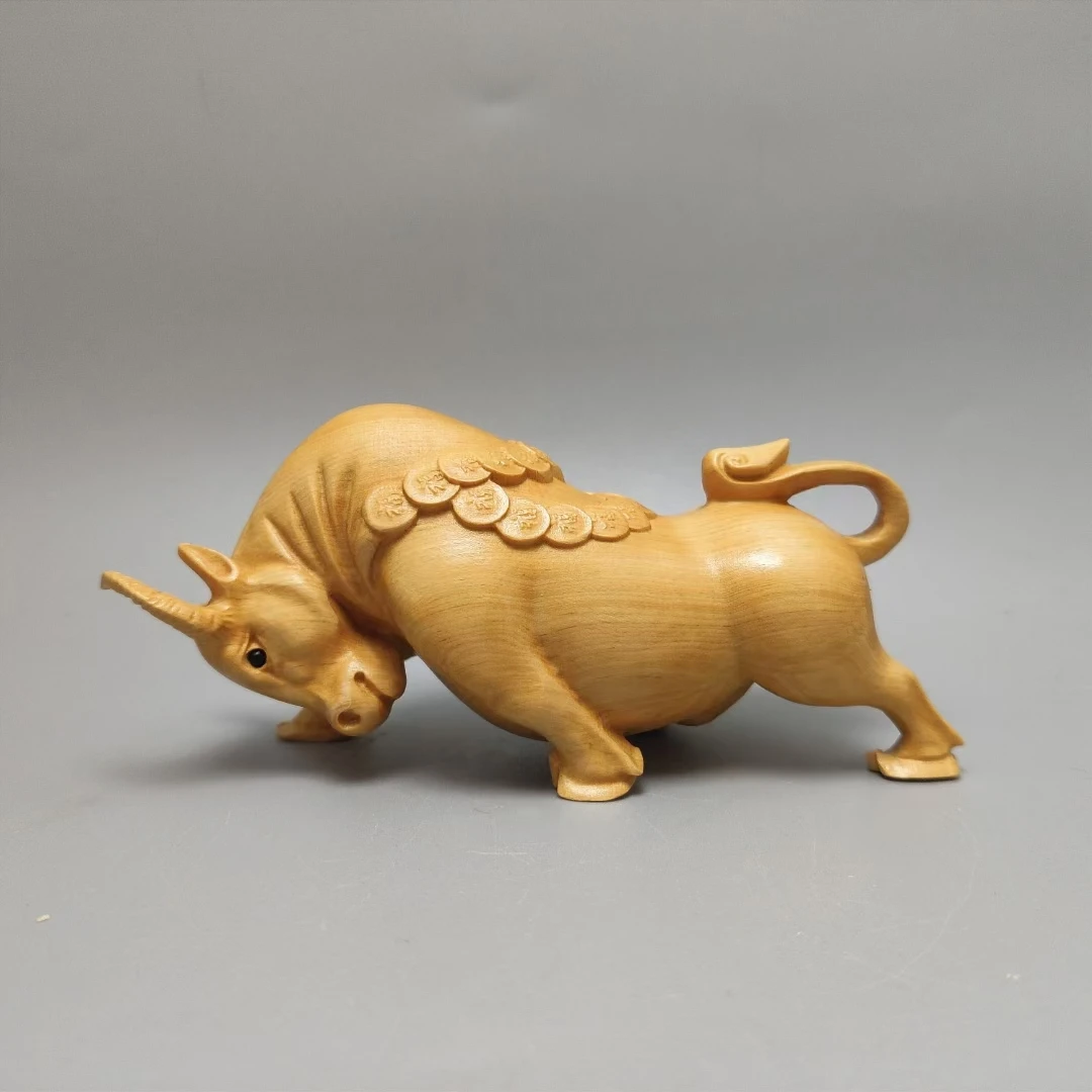 崖柏木,牛的工艺品13*6*5