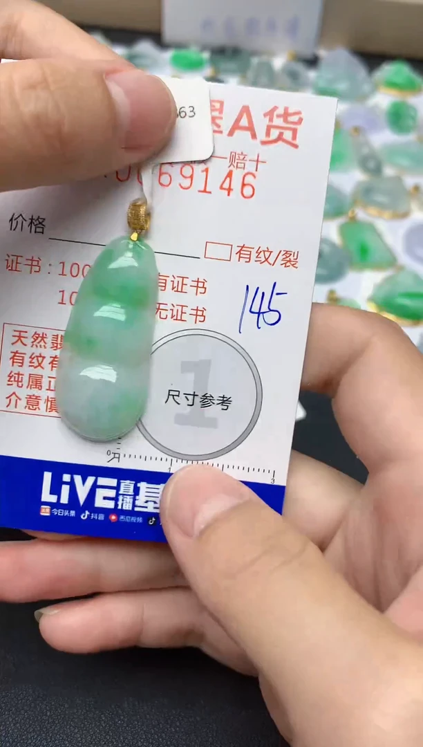 【闪购商品】翡翠颈饰18K金镶嵌145 天然翡翠A货