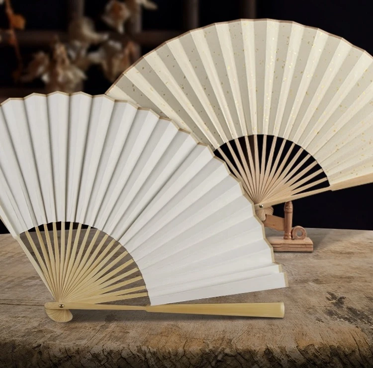 【折扇中玉】678910寸宣纸手工折扇宣纸可书可画