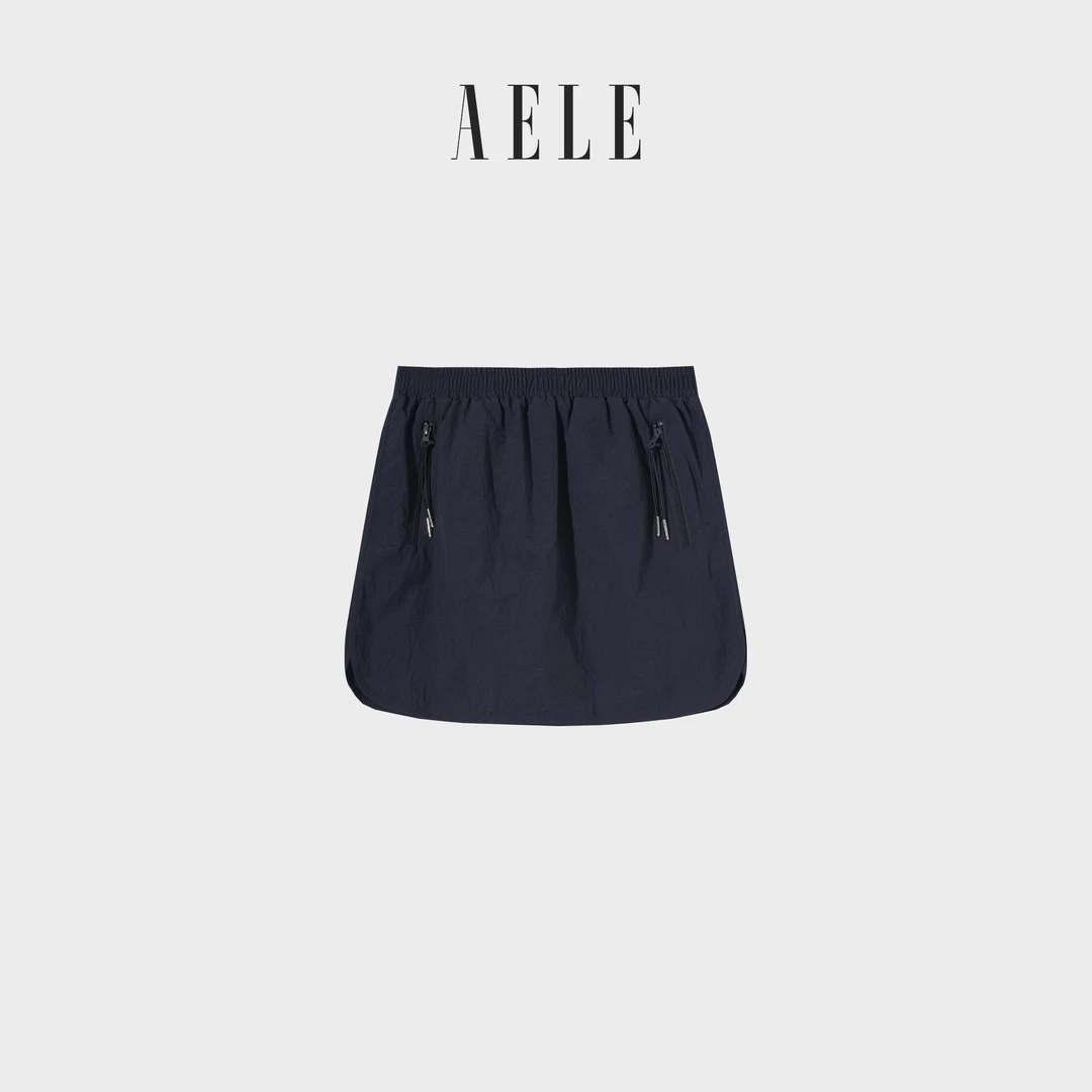 AELE K8F2 0758 D 简约纯色松紧腰裙裤短裤